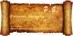 Patonai Gergely névjegykártya